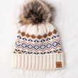 Load image into Gallery viewer, P.A Co. - Cream Patterned Pom Hat