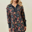 Load image into Gallery viewer, Floral Half Zip Up Sweater Dress