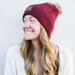 Load image into Gallery viewer, CC Beanies Modern Print w/natural pom