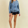 Load image into Gallery viewer, Doe &amp; Rae - DENIM BOMBER JACKET
