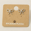 Load image into Gallery viewer, Fame - Gold Dipped Wire Ribbon Bow Stud Earrings

