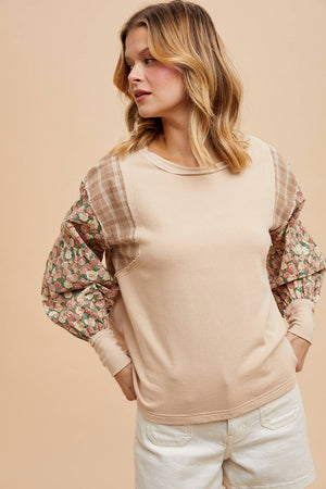 French Terry Spliced Top