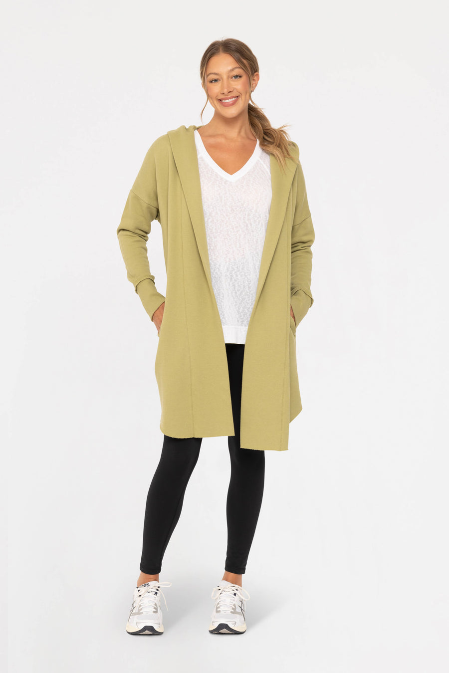 Open Front Hoodie Cardigan