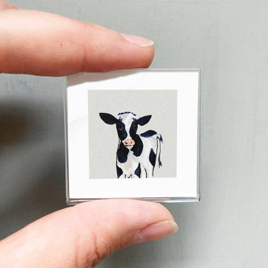 Magnet - 1" Cow Watercolor Print