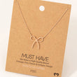 Load image into Gallery viewer, Textured Ribbon Bow Pendant Chain Necklace
