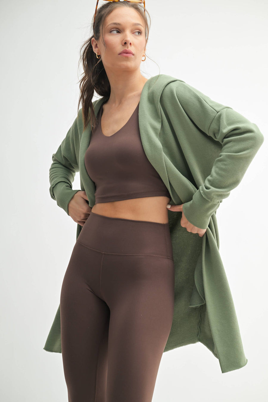 Open Front Hoodie Cardigan