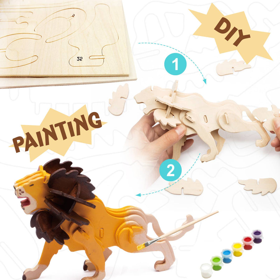 3D Puzzle & Paint: Lion