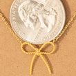 Load image into Gallery viewer, Textured Ribbon Bow Pendant Chain Necklace
