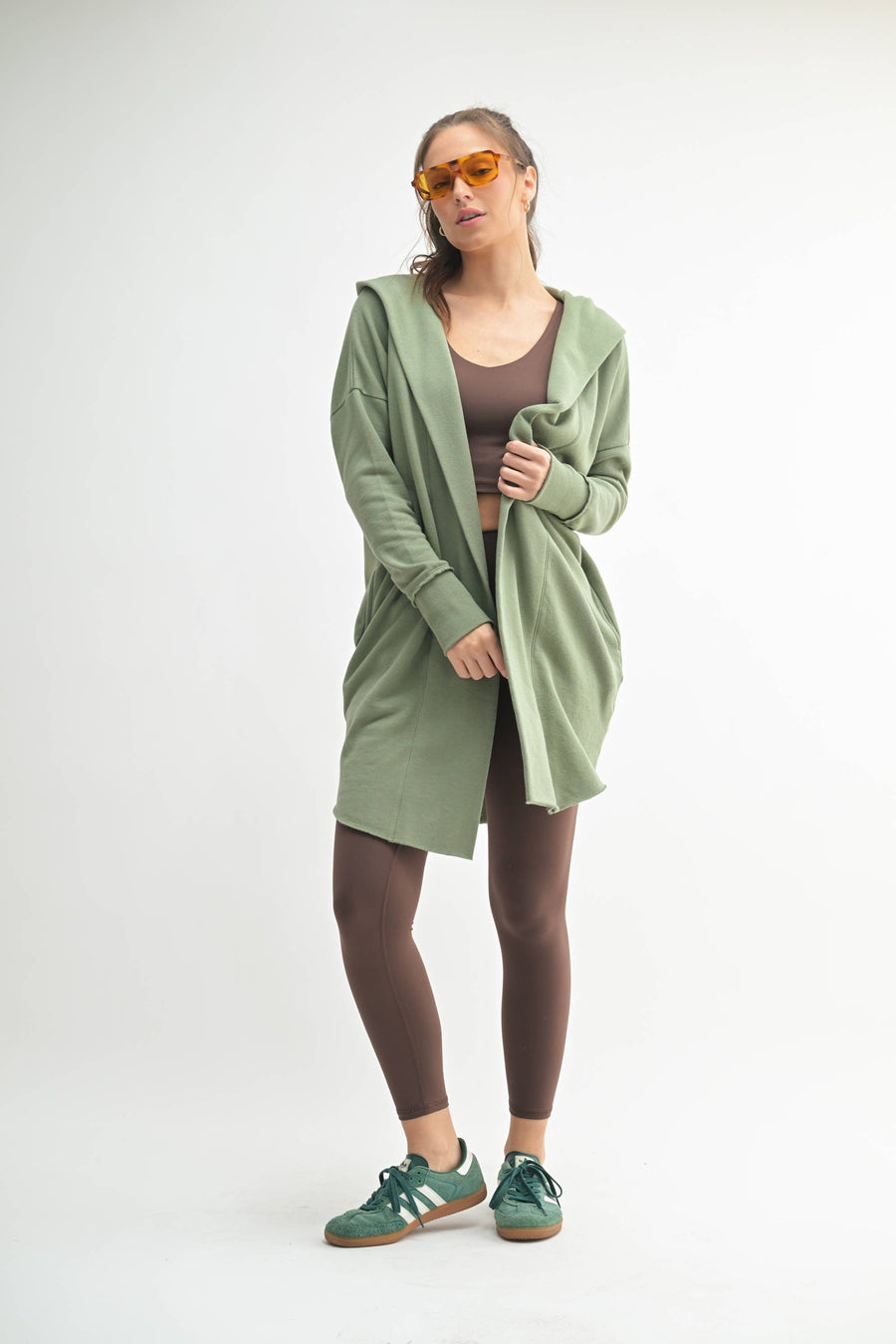 Open Front Hoodie Cardigan