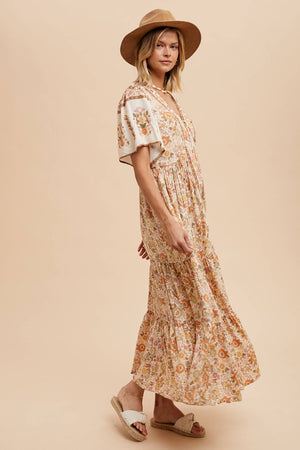 Border print midi dress
