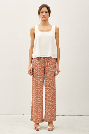 Breezy Wide Leg Printed Pant