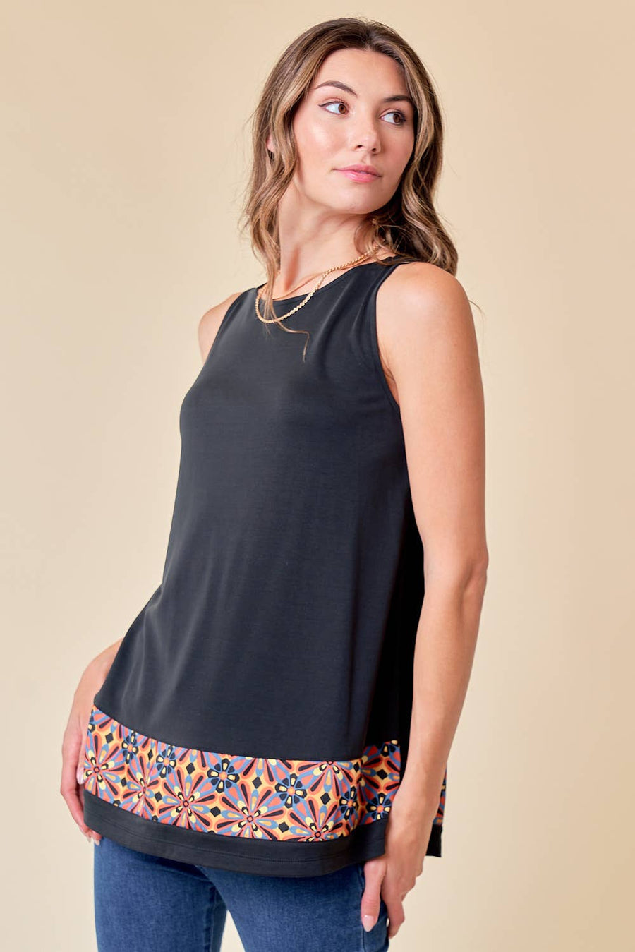 Printed Stripe Top