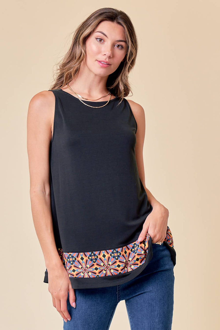 Printed Stripe Top