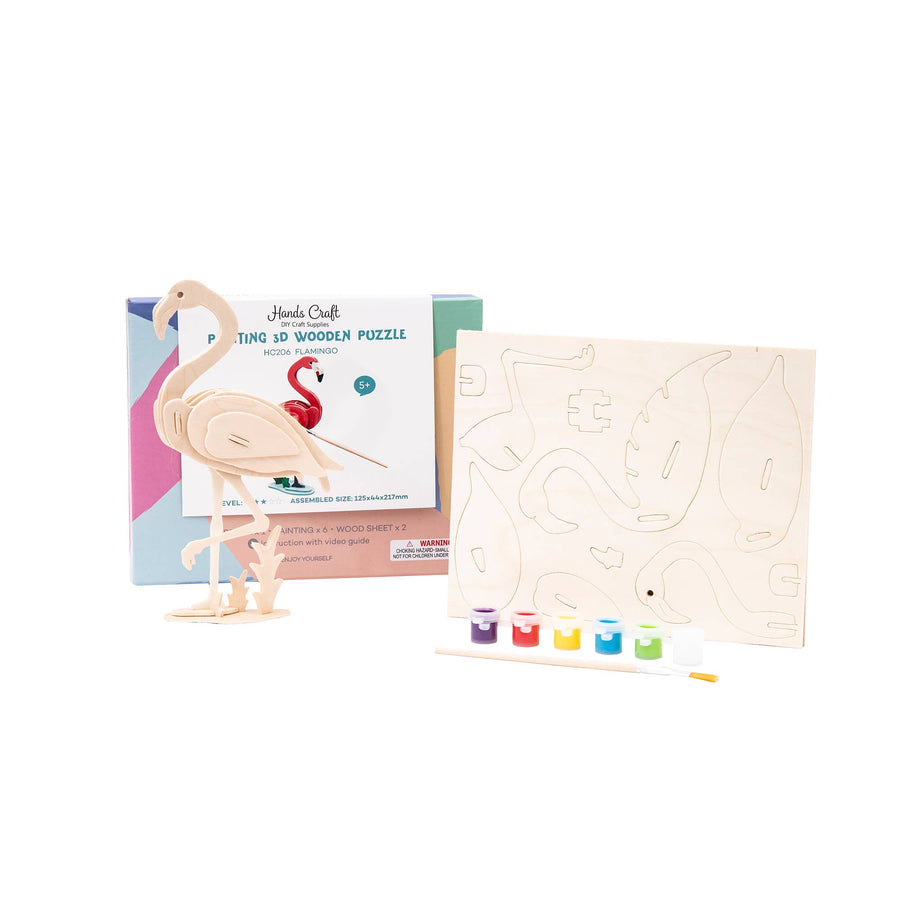 3D Puzzle & Paint: Flamingo