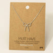 Load image into Gallery viewer, Textured Ribbon Bow Pendant Chain Necklace
