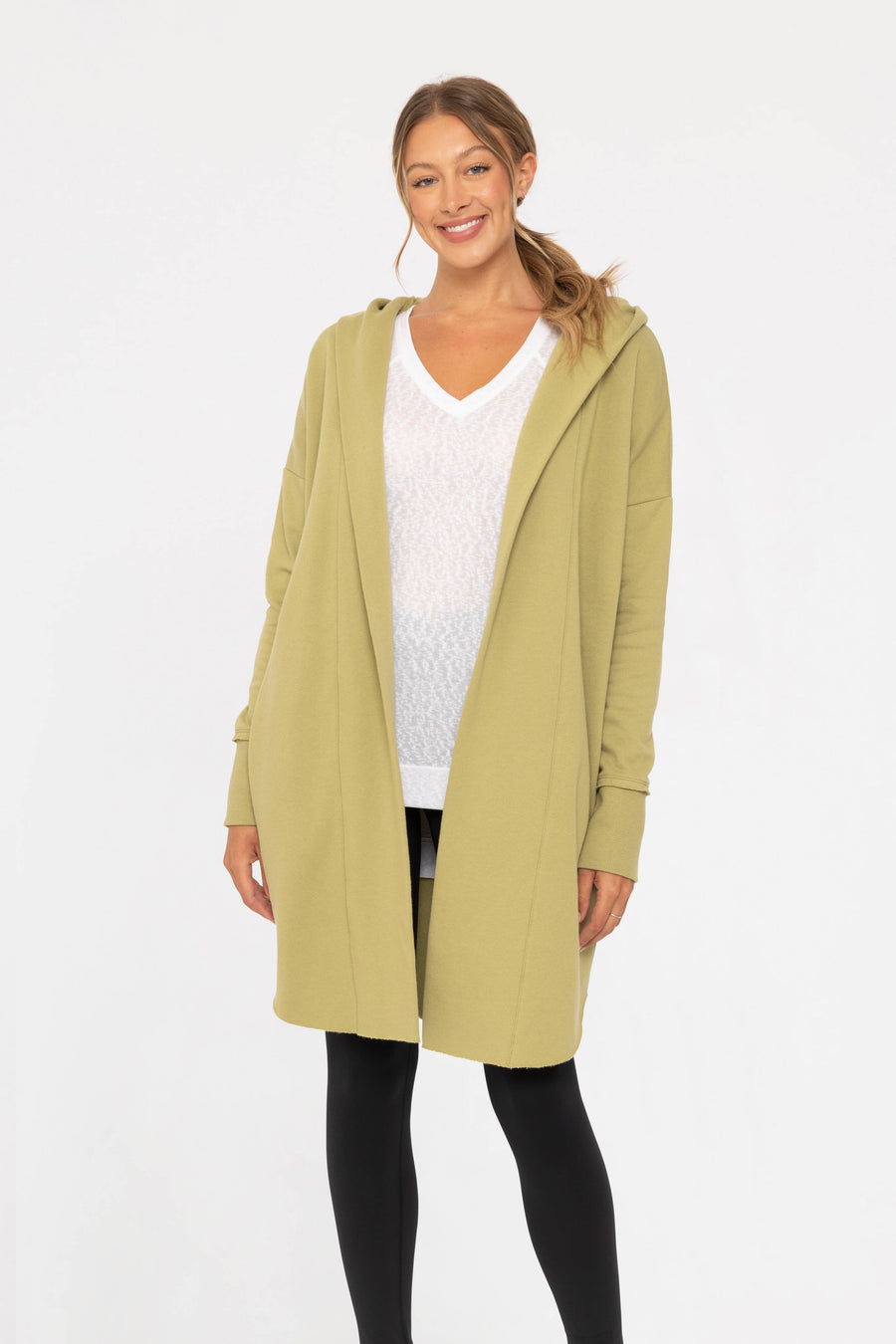 Open Front Hoodie Cardigan