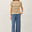 Load image into Gallery viewer, Be Cool - Stripe Textured Sweater Tee
