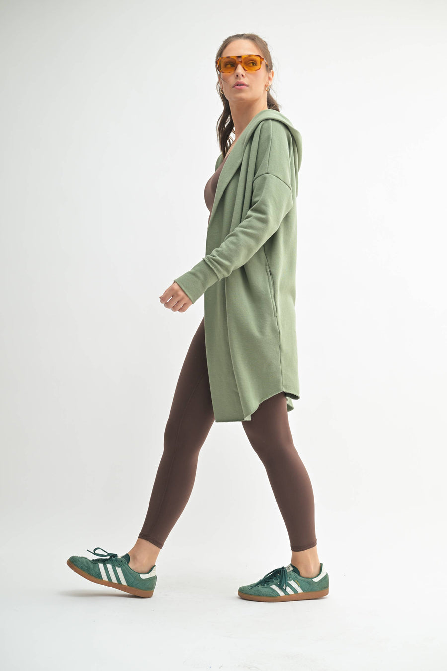 Open Front Hoodie Cardigan