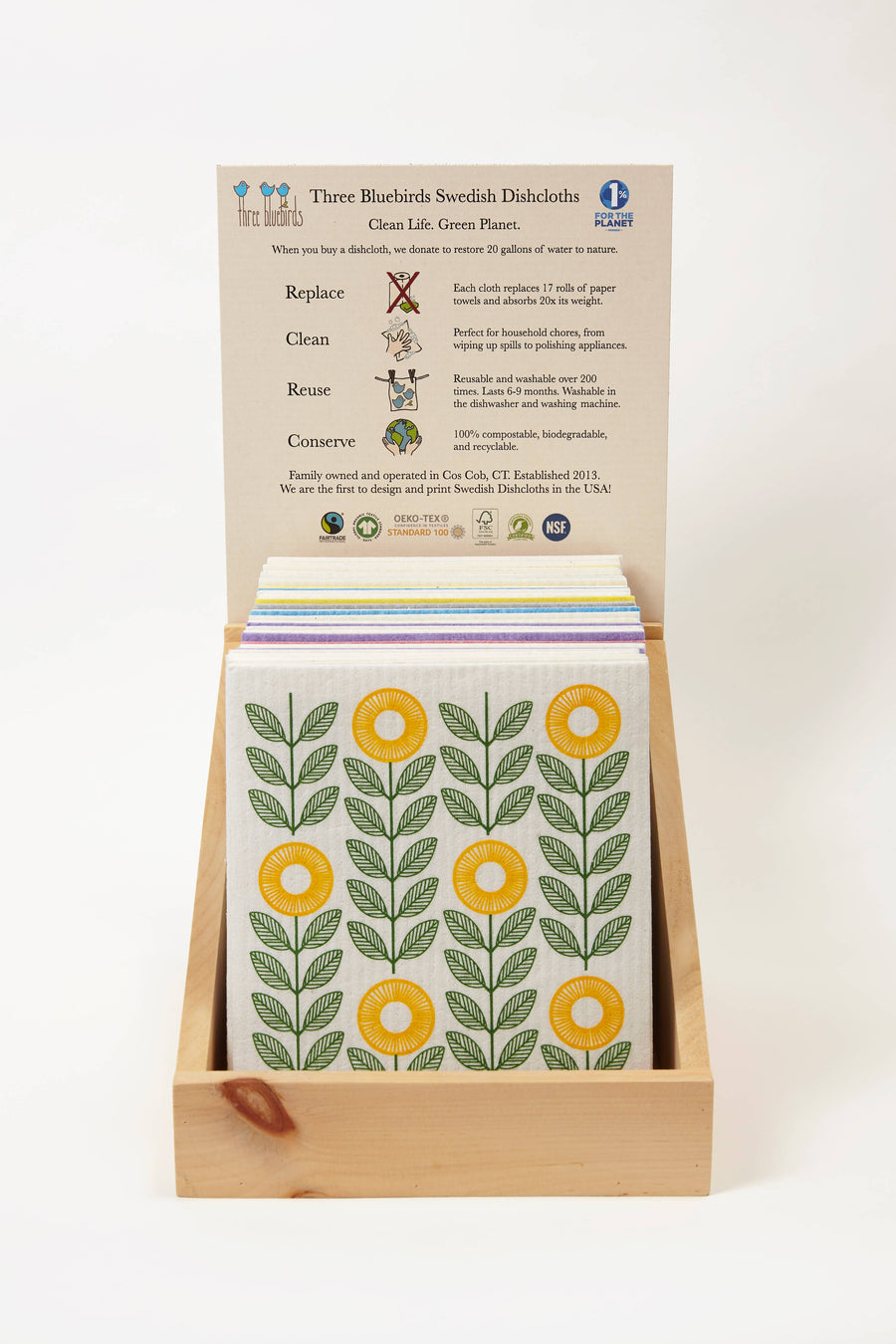 Swedish Dishcloths - Pink Wildflowers