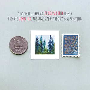 Magnet - 1" Misty Forest Watercolor Print