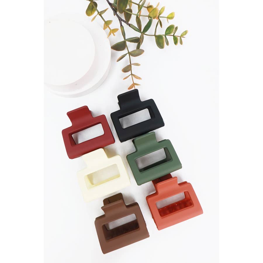 Matte Small Rectangle Hair Claw