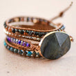 Load image into Gallery viewer, Mia - Leather Cord Wrap Bracelet Healing Stone 7510
