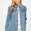 Load image into Gallery viewer, Denim Distressed Shacket
