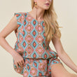 Load image into Gallery viewer, Doe and Rae - Banded Shoulder Print Top
