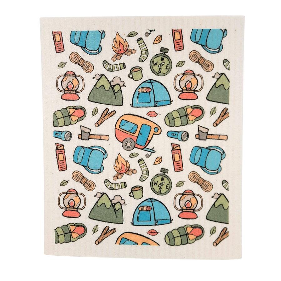 Swedish dishcloth - Summer Camper Collage