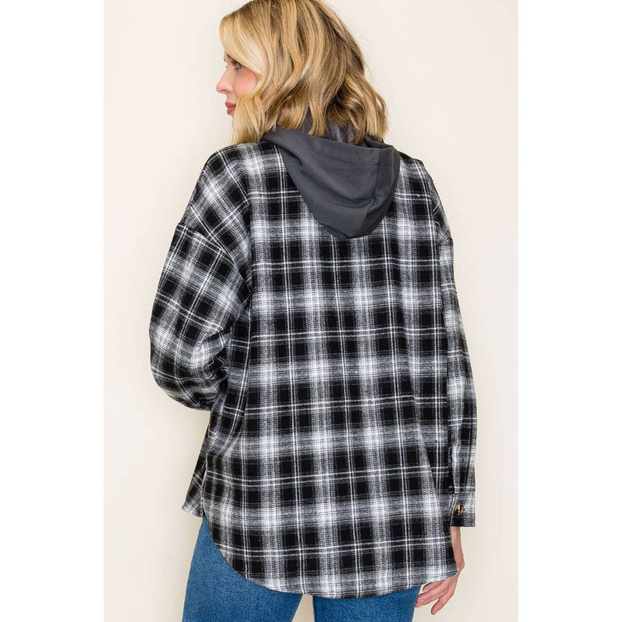 Twofer French Terry Plaid Jacket