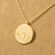 Load image into Gallery viewer, Gold Dipped Etched Mountain Coin Pendant Necklace
