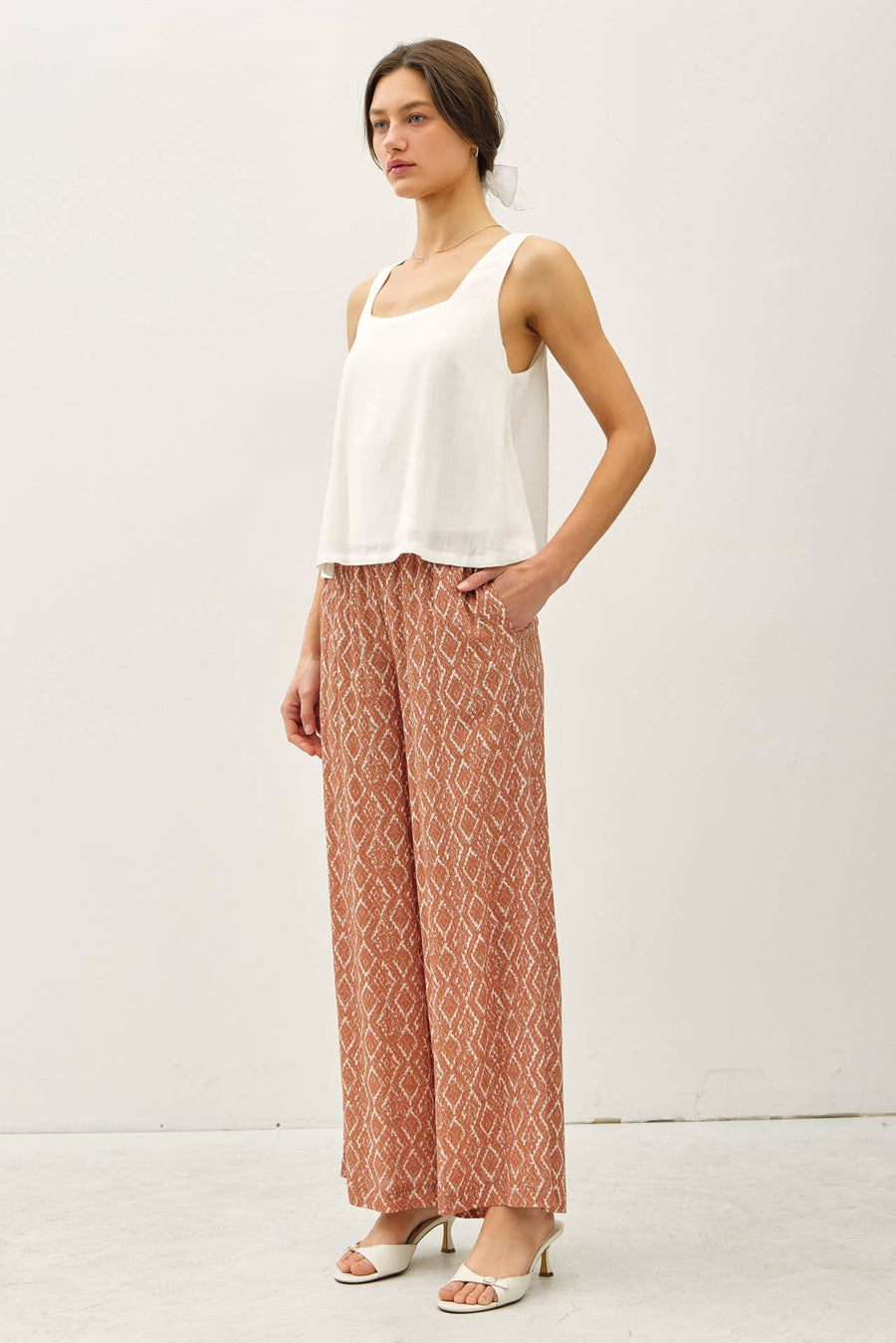 Breezy Wide Leg Printed Pant