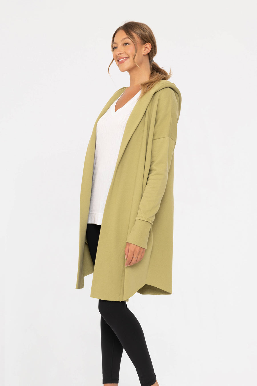 Open Front Hoodie Cardigan