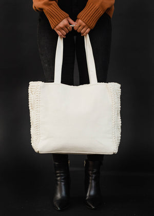 P.A Co. - Cream Cable Knit Tote