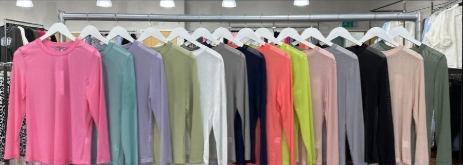 Plain Mesh Long Sleeve Tee