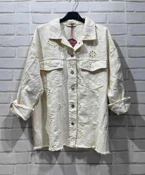 Eyelet cotton jacket