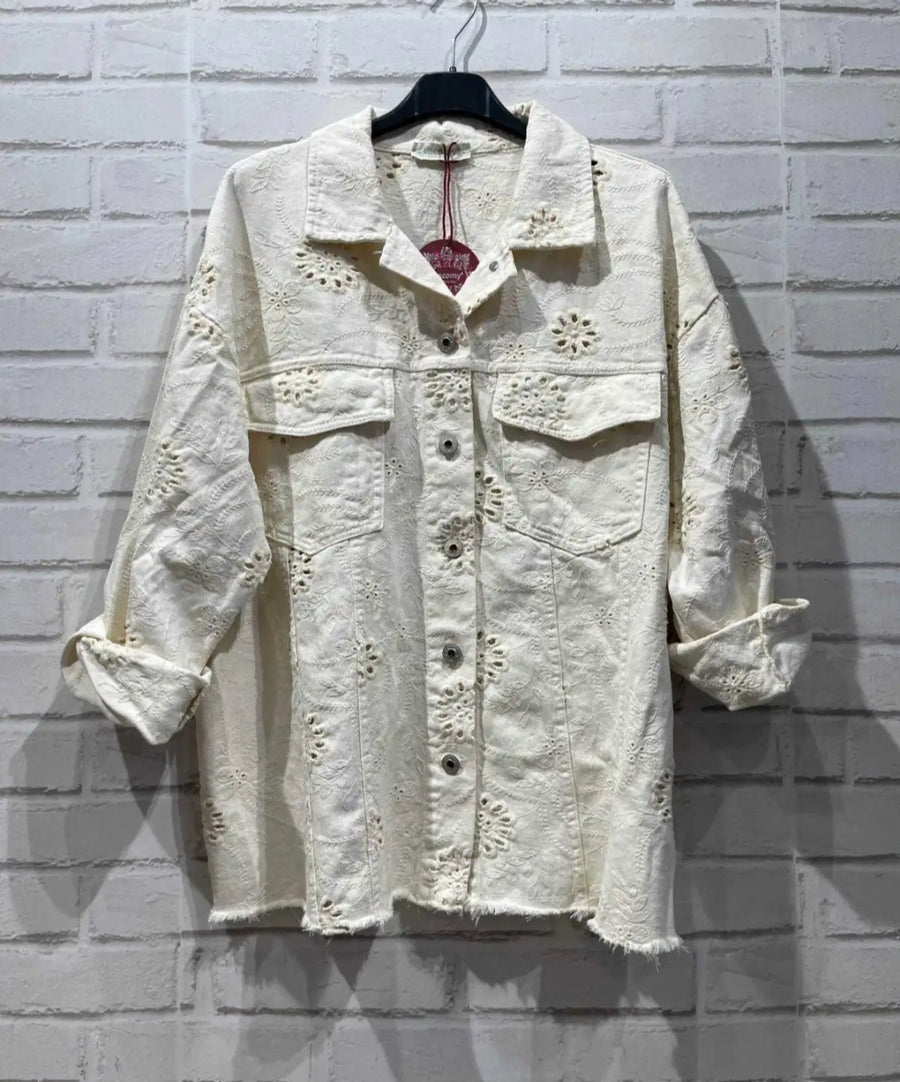 Eyelet cotton jacket