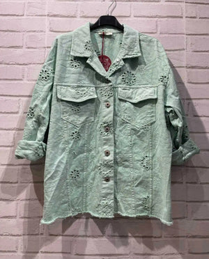 Eyelet cotton jacket