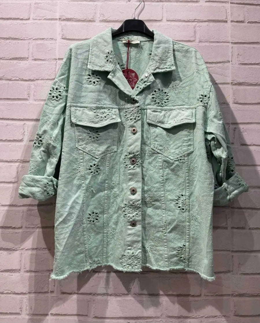 Eyelet cotton jacket