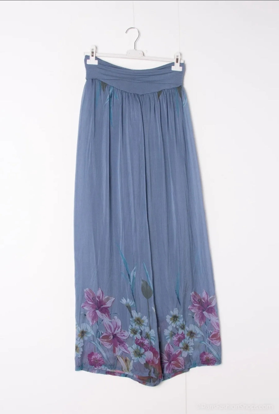 Floral print silk pant