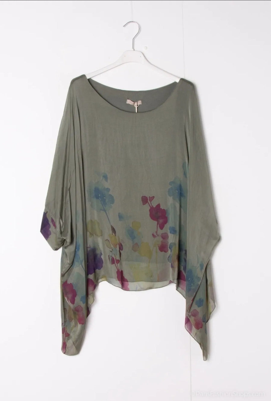 Floral print silk blouse