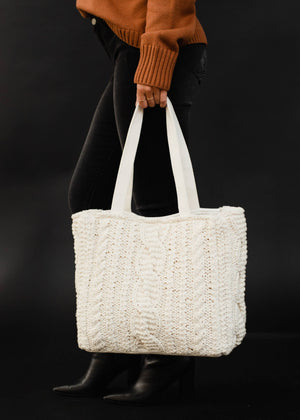 P.A Co. - Cream Cable Knit Tote