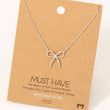 Load image into Gallery viewer, Textured Ribbon Bow Pendant Chain Necklace
