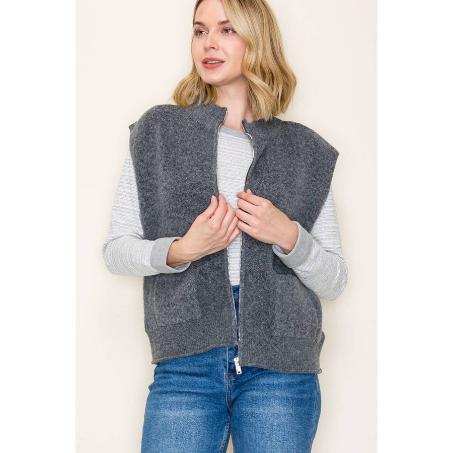 Sweater Vest w/Patch Pockets