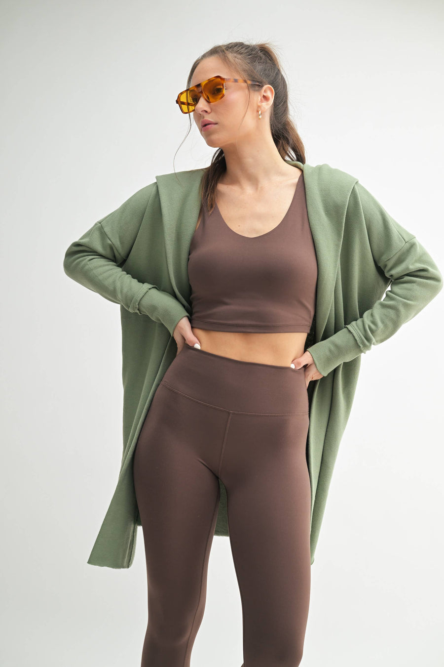 Open Front Hoodie Cardigan