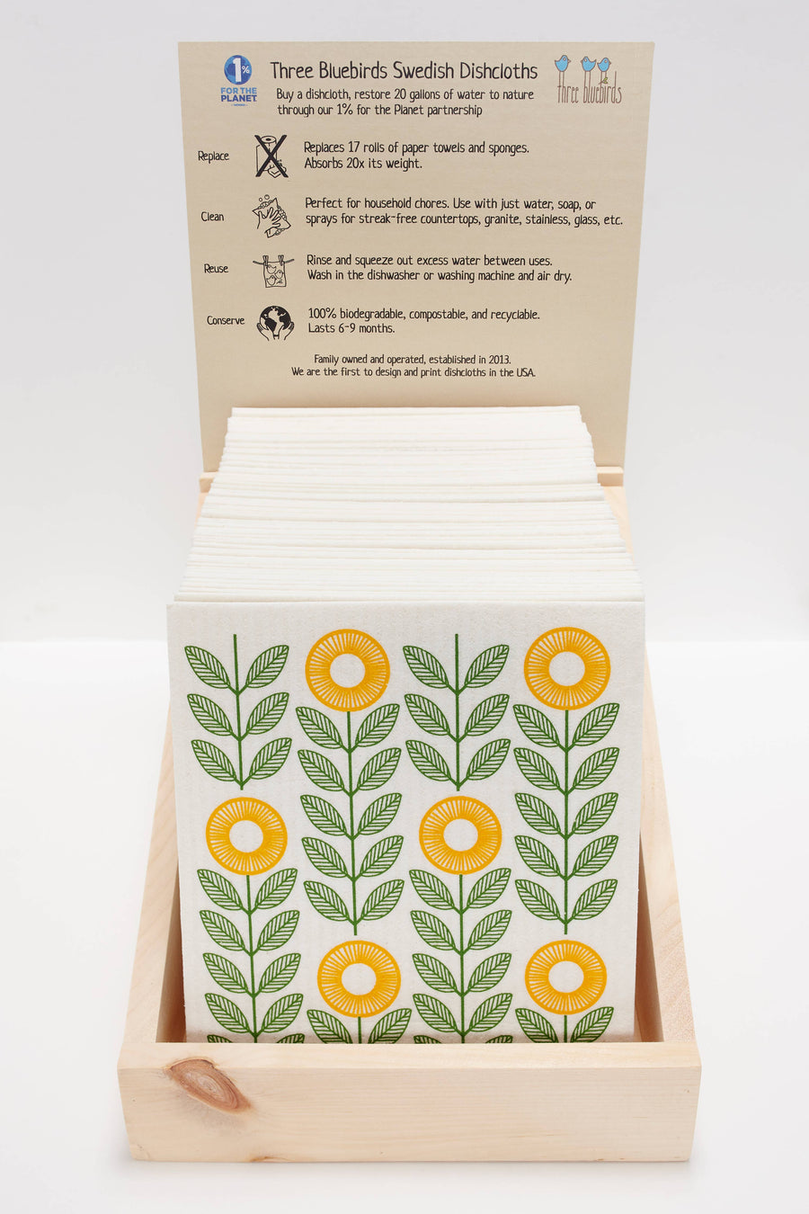 Swedish Dishcloths - Lemon Lime on Grey