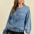 Load image into Gallery viewer, Doe &amp; Rae - DENIM BOMBER JACKET

