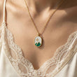 Load image into Gallery viewer, Oval Mountain Range Coin Charm Necklace
