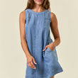 Load image into Gallery viewer, Doe and Rae - Chambray A-Line Mini Dress
