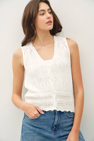 Crochet Knit Sweater Vest